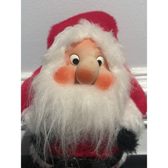 VTG 1982 RENNOC Plush Santakins Santa Claus Chubby Rubber Face Retro Decor 13” - Picture 2 of 7